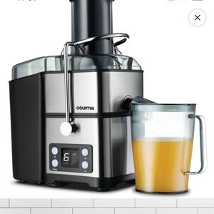 NIB Gourmia  Wide Mouth 6 speed Stainless Steel Juicer with Pitcher